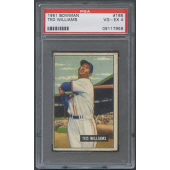 1951 Bowman Baseball #165 Ted Williams PSA 4 (VG-EX) *7958
