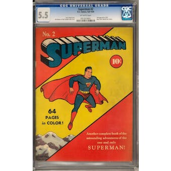 Superman #2 CGC 5.5 (OW) *0913019001*