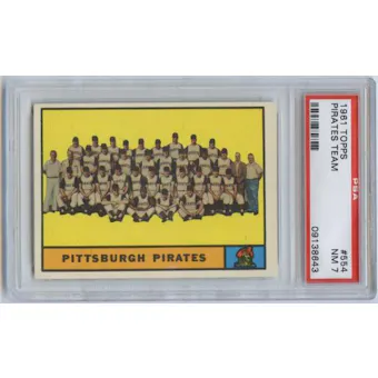 1961 Topps Baseball #554 Pirates Team PSA 7 (NM) *8643