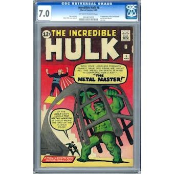 Incredible Hulk #6 CGC 7.0 (OW-W) *0914655012*