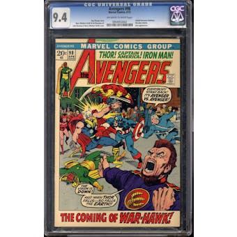 Avengers #98 CGC 9.4 (OW-W) *0954953002*