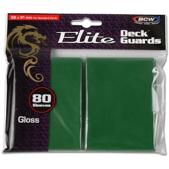CLOSEOUT - BCW ELITE GLOSSY GREEN 80 COUNT DECK PROTECTORS !!!