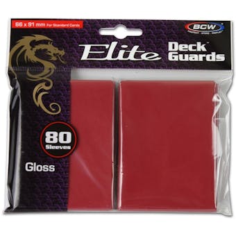 CLOSEOUT - BCW ELITE GLOSSY RED 80 COUNT DECK PROTECTORS !!!