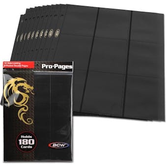 BCW Side Loading 18-Pocket Pro Pages - Black