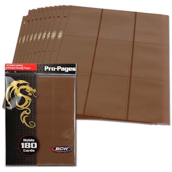 BCW Side Loading 18-Pocket Pro Pages - Brown