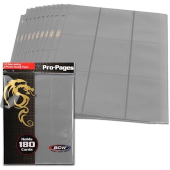 BCW Side Loading 18-Pocket Pro Pages - Gray
