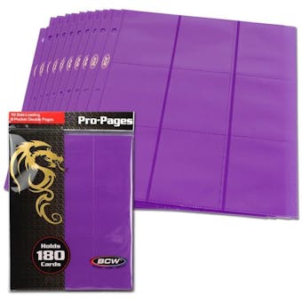 BCW Side Loading 18-Pocket Pro Pages - Purple