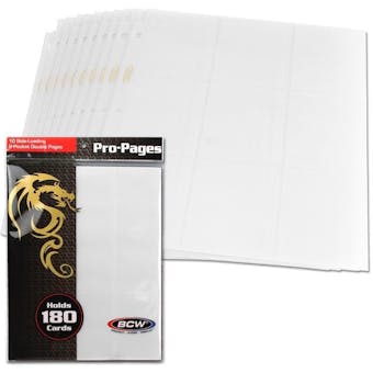 BCW Side Loading 18-Pocket Pro Pages - White