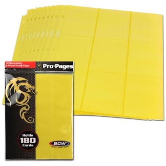 BCW Side Loading 18-Pocket Pro Pages - Yellow