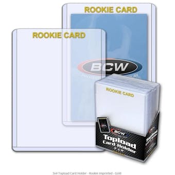 BCW 3x4 Topload Card Holder - Rookie Imprinted - Gold