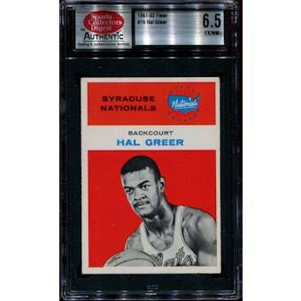 1961/62 Fleer Basketball #16 Hal Greer Rookie SCD 6.5 (EX/NM+) *8466