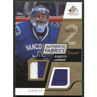 2008/09 Upper Deck SP Game Used Dual Authentic Fabrics Gold #AFLG Roberto Luongo /50
