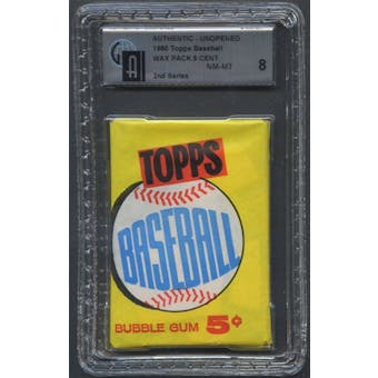 1960 Topps Baseball 2nd Series Wax Pack GAI 8 (NM-MT) *7618