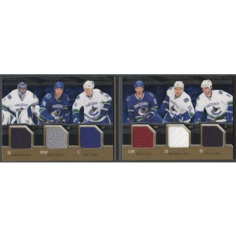 2009/10 UD Black Rivals 6 on 6 Jerseys #VANCGY Vancouver Canucks Calgary Flames 23/25