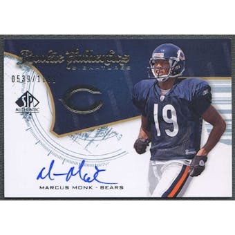 2008 Upper Deck SP Authentic Football Marcus Monk Rookie Auto #0539/1199