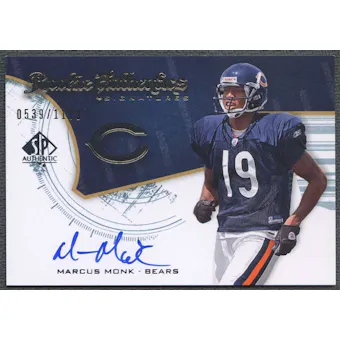 2008 Upper Deck SP Authentic Football Marcus Monk Rookie Auto #0539/1199