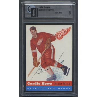 1954/55 Topps Hockey #8 Gordie Howe GAI 8 (NM-MT) *7071