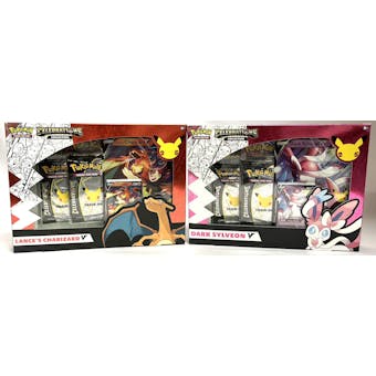 Pokemon Celebrations Collection Lance's Charizard V & Dark Sylveon V Box - Set of 2