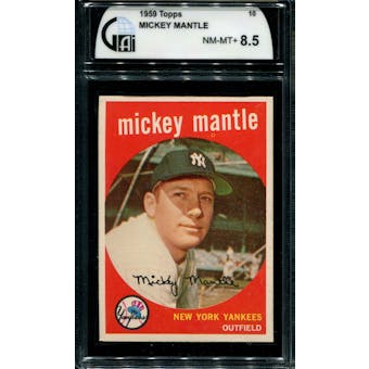 1959 Topps Baseball #10 Mickey Mantle GAI 8.5 *6842
