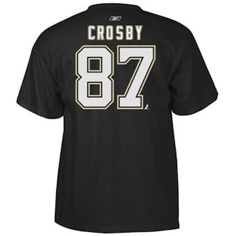 Pittsburgh Penguins #87 Sidney Crosby Reebok Black Name & Number Tee Shirt (Adult M)