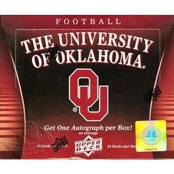 2011 Upper Deck University of Oklahoma Football Hobby Box (1 Autograph Per Box!)