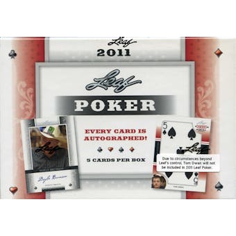 2011 Leaf Poker Trading Cards Hobby Box