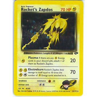 Pokemon Gym Challenge Single Rocket's Zapdos 15/132 - NEAR MINT (NM)