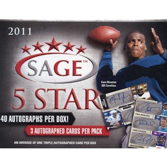 2011 Sage Five Star Rookies Football Hobby Box
