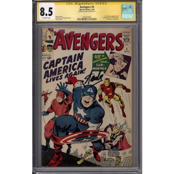 Avengers #4 CGC 8.5 Stan Lee Signature Series (OW) *1063310001*