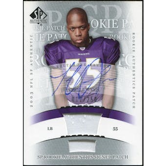 2003 Upper Deck SP Authentic #255 Terrell Suggs RC Rookie Autograph Patch /250