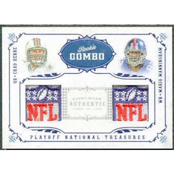 2008 Playoff National Treasures Rookie Combo Material NFL Shields #4 Chad Henne Mario Manningham 3/3