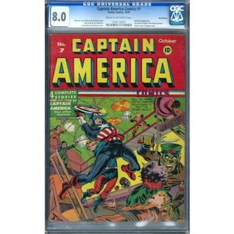 Captain America Comics #7 CGC 8.0 Recil Macon Pedigree (C-OW) *1076125001*