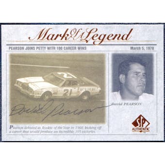 1998 Upper Deck SP Authentic Mark of a Legend #M2 David Pearson Autograph