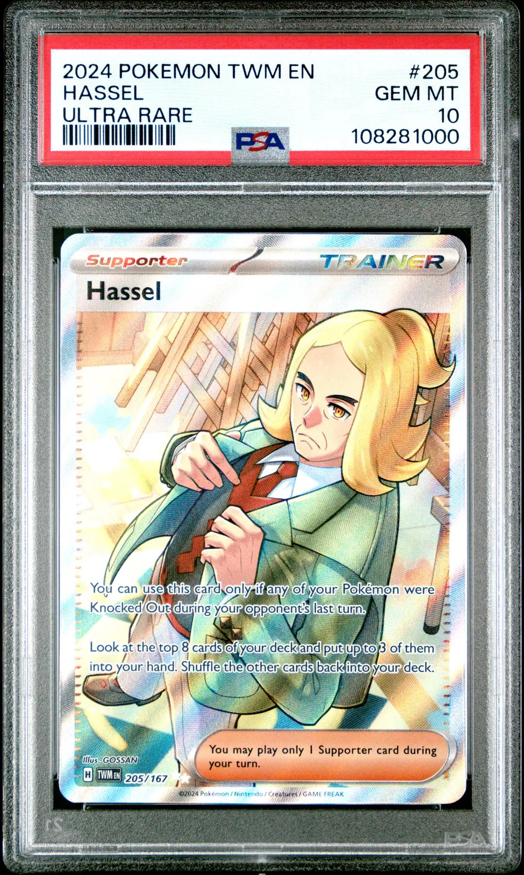 2024 Pokemon Twilight Masquerade Hassel PSA 10 #205 2024 Pokemon Twilight Masquerade Hassel PSA 10 #205