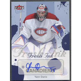 2005/06 Fleer Ultra Hockey Yann Danis Fresh Ink Auto #18/25