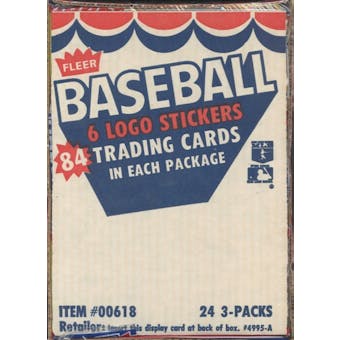 1984 Fleer Baseball Wax Rack Box