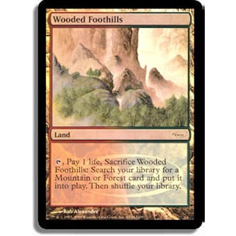 Magic the Gathering Promo Single Wooded Foothills Foil (DCI Judge) - SLIGHT PLAY (SP)