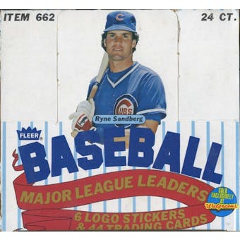 1986 Fleer Baseball Major League Leaders Set Box