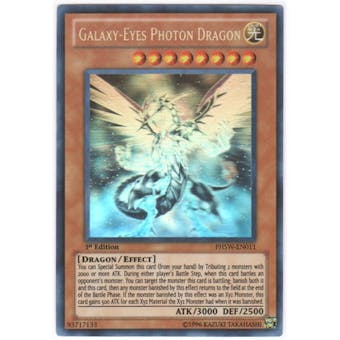 Yu-Gi-Oh Photon Shockwave Galaxy-Eyes Photon Dragon 1st Edition Ghost Rare PHSW-EN011 MODERATELY PLAYED (MP)