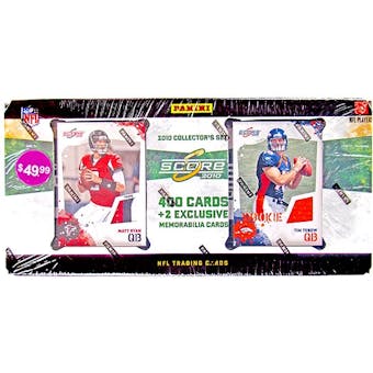 2010 Score Football Factory Set (Box) (2 Memorabilia Cards Per Set!)