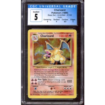 Pokemon Base Set Unlimited Charizard 4/102 CGC 5 *700
