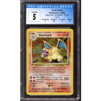 Pokemon Base Set Unlimited Charizard 4/102 CGC 5 *701