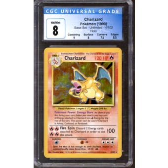 Pokemon Base Set Unlimited Charizard 4/102 CGC 8 B+++ *705