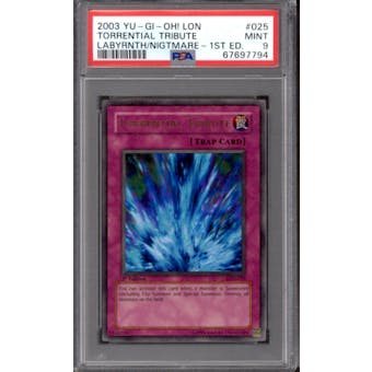 Yu-Gi-Oh Labyrinth Of Nightmare 1st Edition Torrential Tribute LON-025 PSA 9