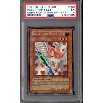 Yugioh Legacy Of Darkness 1st Edition Injection Fairy Lily LOD-100 PSA 5