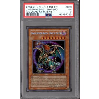Yugioh Invasion Of Chaos 1st Edition Chaos Emperor Dragon - Envoy Of The End IOC-000 PSA 7