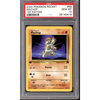 Pokemon Team Rocket 1st Edition Machop 59/82 PSA 10 GEM MINT