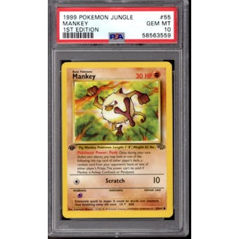 Pokemon Jungle 1st Edition Mankey 55/64 PSA 10 GEM MINT