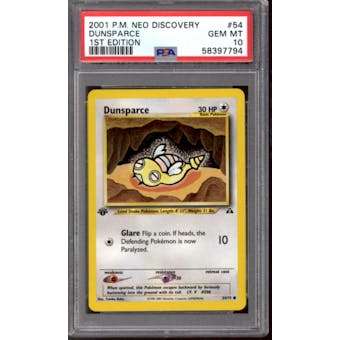 Pokemon Neo Discovery 1st Edition Dunsparce 54/75 PSA 10 GEM MINT