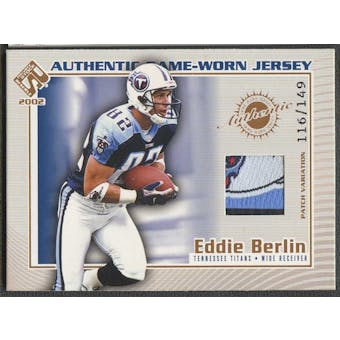 2002 Pacific Private Stock Football Eddie Berlin Patch #116/149
